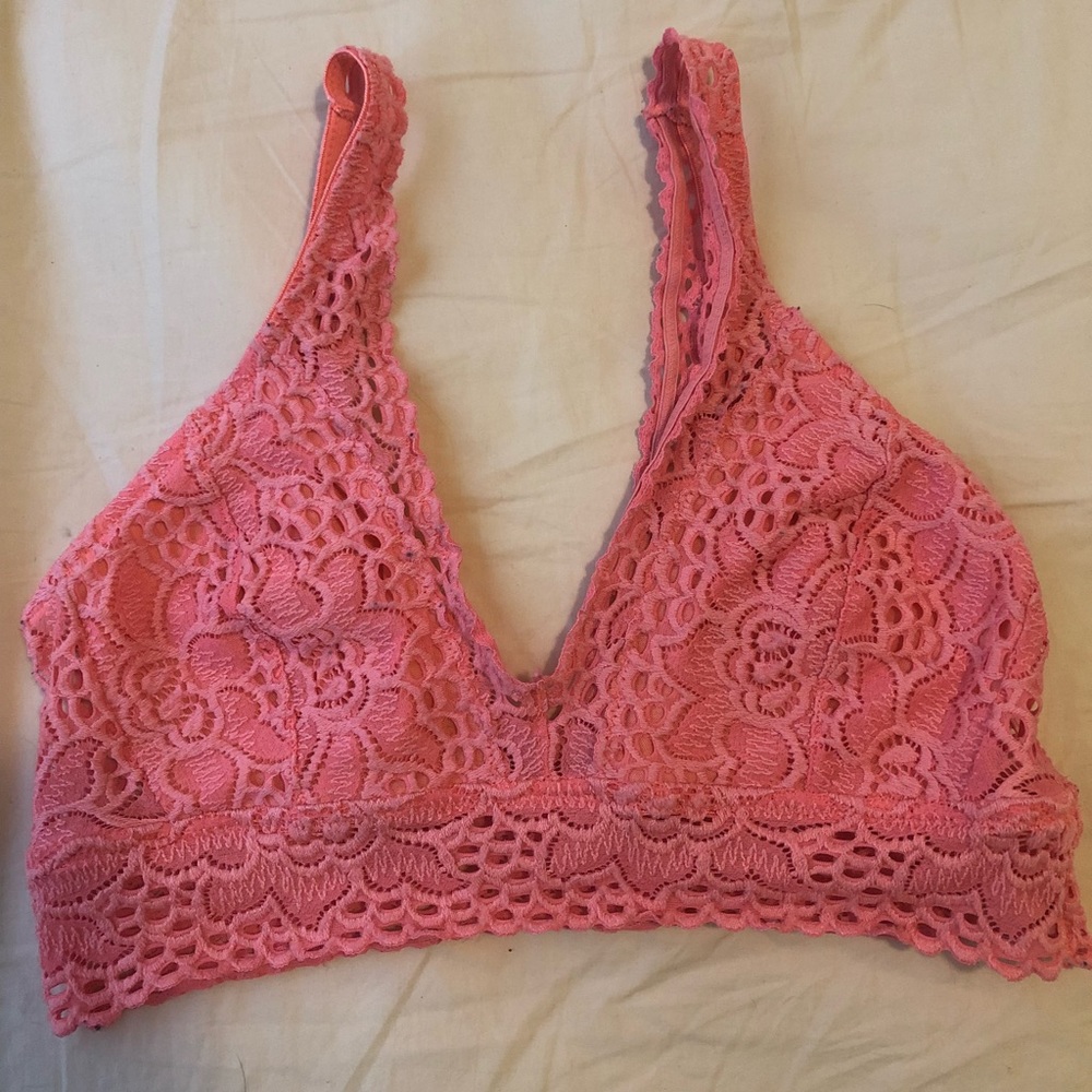 Pink lace bralette